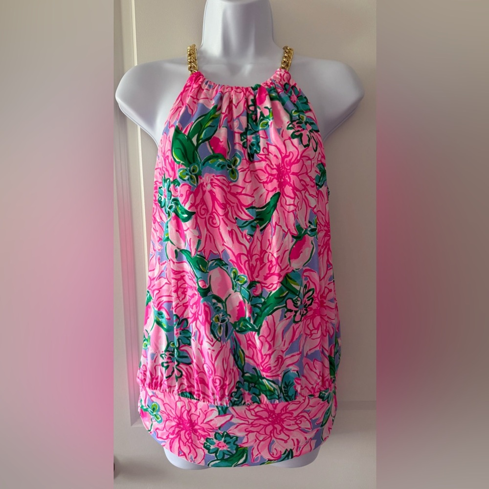 Lilly Pulitzer Pink Bowen Halter Top